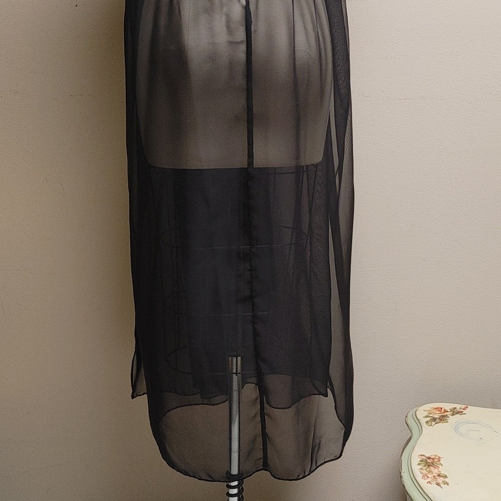 NWOT's Vintage Evening Dressing Gown w Black Sheer Push-Up Bra 36C - Picture 5 of 15